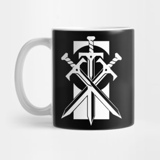 Crossed Swords - Original Logo Banner Sigil - Light Design for Dark Backgrounds Mug